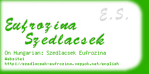 eufrozina szedlacsek business card